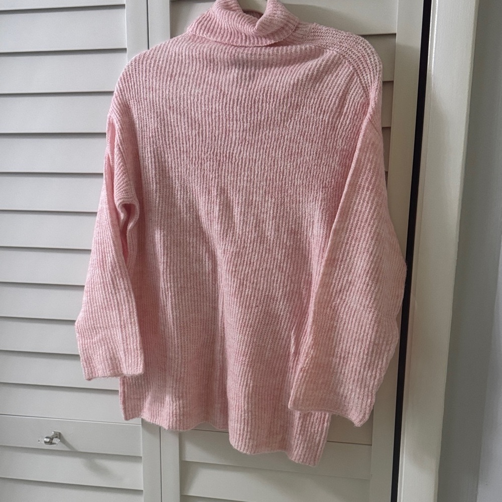 Women's Pink Turtleneck Knit oversized Sweater - Divided by H&M